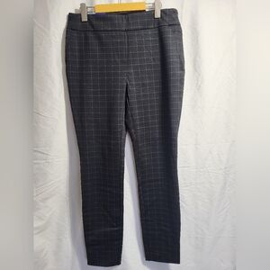 Dalia Pull-up Women's Dark Gray Plaid Dress Pants, Size 10 (32)